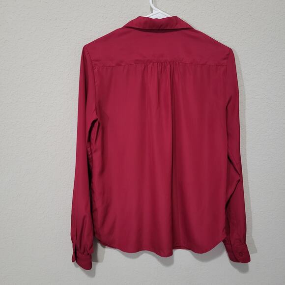 Vintage Blouse Susan Hutton Womens 8 Raspberry Pink Long Sleeve Button Up Office - Picture 2 of 10